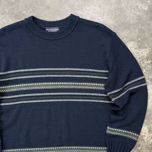 Roundtree & Yorke Fisherman Sweater Mens XL Wool Blend Made In Italy Knit